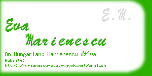 eva marienescu business card